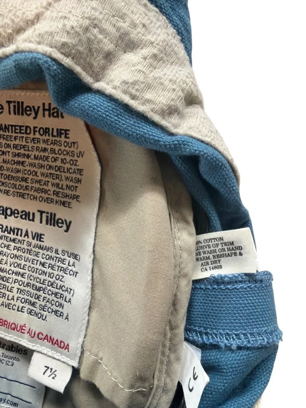 NWT Tilley T3 Wanderer Bucket Hat Blue Large 7.5cm  MSRP$99.00